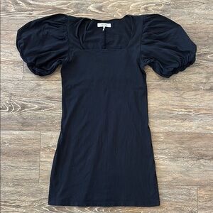 FRAME Women's XS Nina Gathered Organic Cotton-Blend Jersey Mini Dress Stretchy